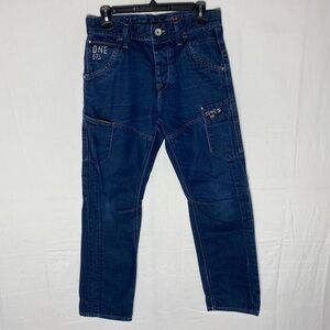 Jack & Jones 5 Core One 975 Dark Blue Button Fly Cargo Style Jeans 30